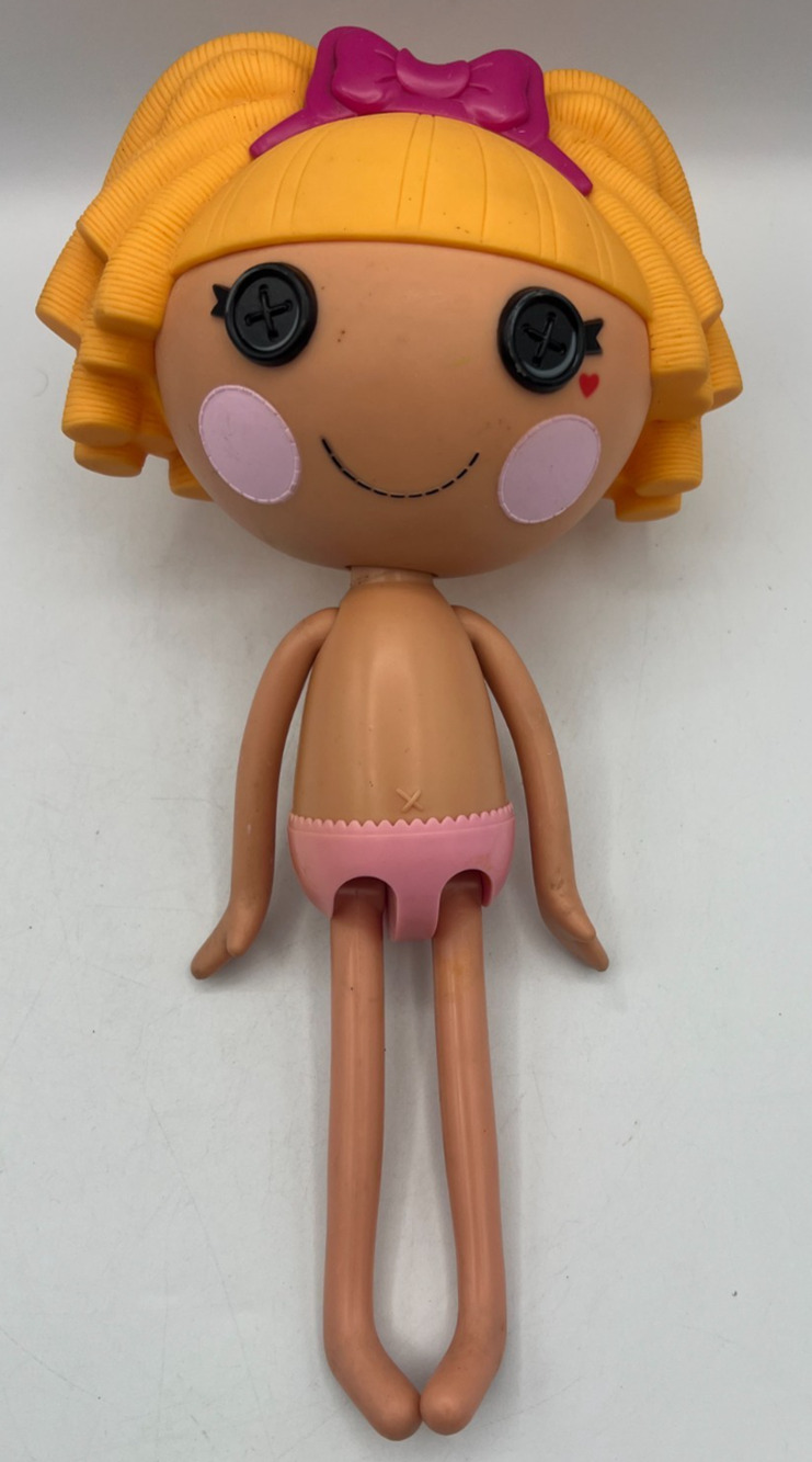 Lalaloopsy MGA 2009 Blonde Doll Pink Bow Button Eyes 11" Figure